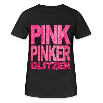 Pink Pinker Glitzer Bling Prinzessin Fashionista - Frauen T-Shirt atmungsaktiv - Schwarz - Vorne - AI Model Female 172 light (172cm)