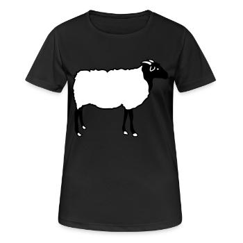 Chèvre Heidschnucke agneau berger agneaux - T-shirt respirant Femme - noir - Devant - AI Model Female 172 light (172cm)