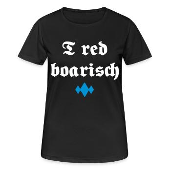 Je rouge sanglier - idée cadeau pour la Bavière - T-shirt respirant Femme - noir - Devant - AI Model Female 172 light (172cm)