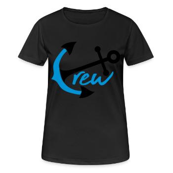 équipage équipage équipe amis bateau d’ancrage navire - T-shirt respirant Femme - noir - Devant - AI Model Female 172 light (172cm)