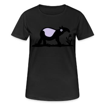 Tapir - T-shirt respirant Femme - noir - Devant - AI Model Female 172 light (172cm)