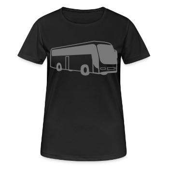 bus Busfahrer - Frauen T-Shirt atmungsaktiv - Schwarz - Vorne - AI Model Female 172 light (172cm)