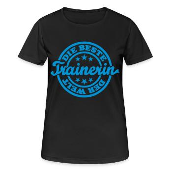 Beste Trainerin (Stempel) - Frauen T-Shirt atmungsaktiv - Schwarz - Vorne - AI Model Female 172 light (172cm)