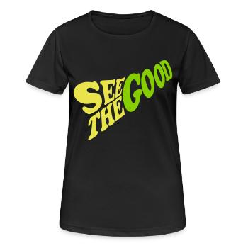 voir la bonne citation - T-shirt respirant Femme - noir - Devant - AI Model Female 172 light (172cm)