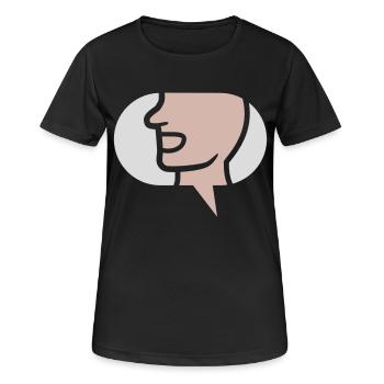 Chat Simple Symbole Bulle - T-shirt respirant Femme - noir - Devant - AI Model Female 172 light (172cm)
