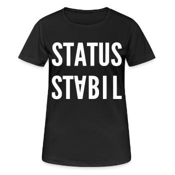 STATUS STABIL - Frauen T-Shirt atmungsaktiv - Schwarz - Vorne - AI Model Female 172 light (172cm)