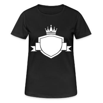 wappen leer - Frauen T-Shirt atmungsaktiv - Schwarz - Vorne - AI Model Female 172 light (172cm)