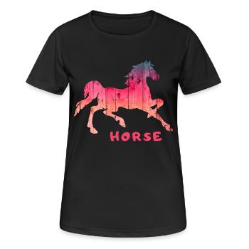Wooden Style: Horse Design Free Horse - Women's Breathable T-Shirt - black - Front - AI Model Female 172 light (172cm)