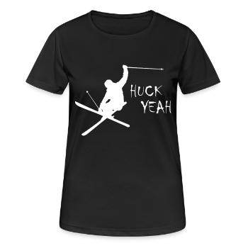 Huck Yeah Skiing - Women's Breathable T-Shirt - black - Front - AI Model Female 172 light (172cm)