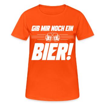 Noch ein Bier Spruch - Frauen T-Shirt atmungsaktiv - Neonorange - Vorne - AI Model Female 172 dark (172cm)