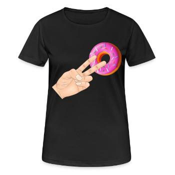2 Dans le beignet Pinky - T-shirt respirant Femme - noir - Devant - AI Model Female 172 light (172cm)