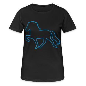 Tölter Outline - Frauen T-Shirt atmungsaktiv - Schwarz - Vorne - AI Model Female 172 light (172cm)