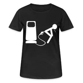 weiß Öl - Frauen T-Shirt atmungsaktiv - Schwarz - Vorne - AI Model Female 172 light (172cm)