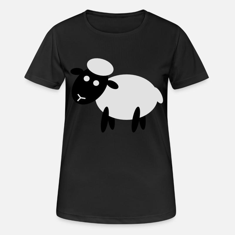 Comic Schaf - Frauen T-Shirt atmungsaktiv - Schwarz