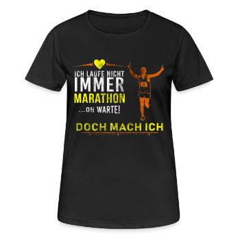 Marathon - Frauen T-Shirt atmungsaktiv - Schwarz - Vorne - AI Model Female 172 light (172cm)