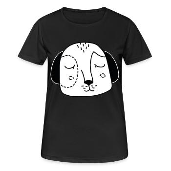 Hund Gesicht Hundekopf - Frauen T-Shirt atmungsaktiv - Schwarz - Vorne - AI Model Female 172 light (172cm)