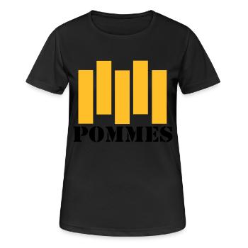 Les frites - T-shirt respirant Femme - noir - Devant - AI Model Female 172 light (172cm)
