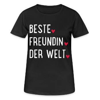 Beste Freundin der Welt - Frauen T-Shirt atmungsaktiv - Schwarz - Vorne - AI Model Female 172 light (172cm)