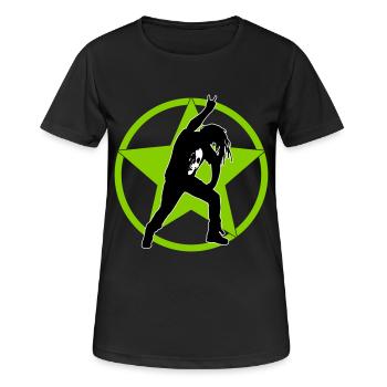 metal_fan_headbanger_112015_a_3c - Frauen T-Shirt atmungsaktiv - Schwarz - Vorne - AI Model Female 172 light (172cm)