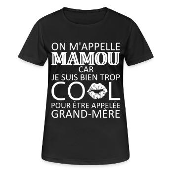 on m'appelle mamou - T-shirt respirant Femme - noir - Devant - AI Model Female 172 light (172cm)