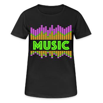 Music Equalizer LED Lichter Rhythmus tanzen Stereo - Frauen T-Shirt atmungsaktiv - Schwarz - Vorne - AI Model Female 172 light (172cm)