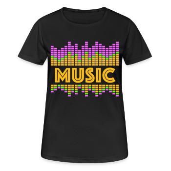 Music Equalizer LED Lichter Rhythmus tanzen Stereo - Frauen T-Shirt atmungsaktiv - Schwarz - Vorne - AI Model Female 172 light (172cm)