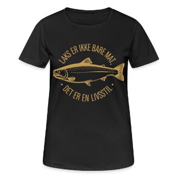 Rokt Las Laks er ikke bare mat det er en livsstil - Frauen T-Shirt atmungsaktiv - Schwarz - Vorne - AI Model Female 172 light (172cm)