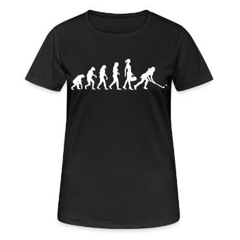 Evolution Hockey Frauen Hockeyspielerin - Frauen T-Shirt atmungsaktiv - Schwarz - Vorne - AI Model Female 172 light (172cm)