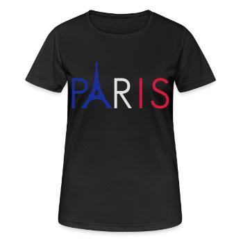 Paris - Frauen T-Shirt atmungsaktiv - Schwarz - Vorne - AI Model Female 172 light (172cm)