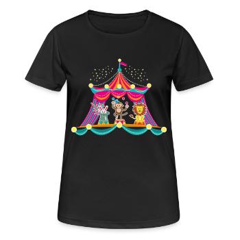 Cirque - Cirque des singes - Animaux de cirque Hare Lion - T-shirt respirant Femme - noir - Devant - AI Model Female 172 light (172cm)