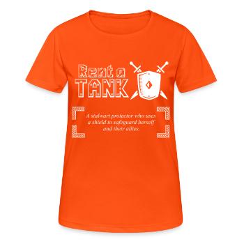 Miete einen Ritter für Gamer - Frauen T-Shirt atmungsaktiv - Neonorange - Vorne - AI Model Female 172 dark (172cm)