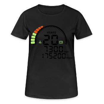 Geburtstagszähler Jahre Jahre 20 Jahre - Frauen T-Shirt atmungsaktiv - Schwarz - Vorne - AI Model Female 172 light (172cm)