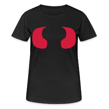Satan Devil demon horns evil - Women's Breathable T-Shirt - black - Front - AI Model Female 172 light (172cm)