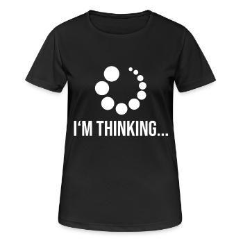 I'm thinking - Women's Breathable T-Shirt - black - Front - AI Model Female 172 light (172cm)