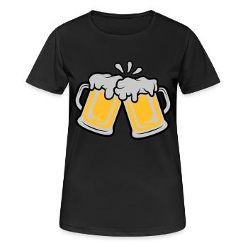 Cruches à bière grillée - T-shirt respirant Femme - noir - Devant - AI Model Female 172 light (172cm)