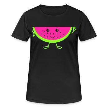 Melone - Frauen T-Shirt atmungsaktiv - Schwarz - Vorne - AI Model Female 172 light (172cm)
