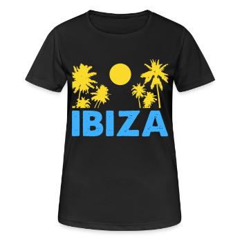 ibiza - Frauen T-Shirt atmungsaktiv - Schwarz - Vorne - AI Model Female 172 light (172cm)