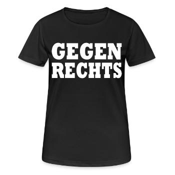 Gegen rechts - Frauen T-Shirt atmungsaktiv - Schwarz - Vorne - AI Model Female 172 light (172cm)