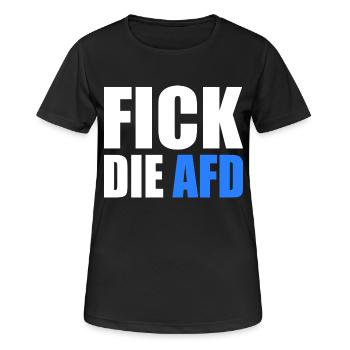 Fick die afd - Frauen T-Shirt atmungsaktiv - Schwarz - Vorne - AI Model Female 172 light (172cm)