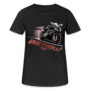 SURFEZ SUR LE FRISSON - T-shirt respirant Femme - noir - Devant - AI Model Female 172 light (172cm)