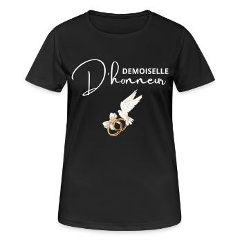 Demoiselle d’honneur - T-shirt respirant Femme - noir - Devant - AI Model Female 172 light (172cm)