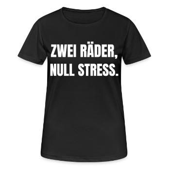 Deux roues, zéro stress. - T-shirt respirant Femme - noir - Devant - AI Model Female 172 light (172cm)