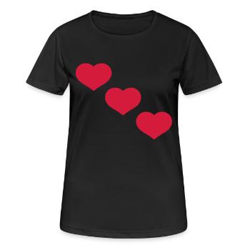 cœur coeur - T-shirt respirant Femme - noir - Devant - AI Model Female 172 light (172cm)