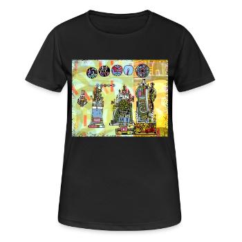 Stadt - Frauen T-Shirt atmungsaktiv - Schwarz - Vorne - AI Model Female 172 light (172cm)