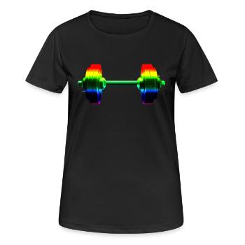 Rainbow dumbbell - Women's Breathable T-Shirt - black - Front - AI Model Female 172 light (172cm)
