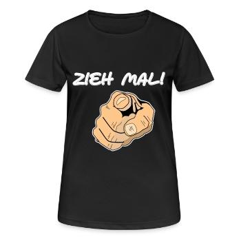 Zieh mal am Finger - Frauen T-Shirt atmungsaktiv - Schwarz - Vorne - AI Model Female 172 light (172cm)