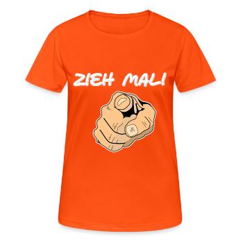 Zieh mal am Finger - Frauen T-Shirt atmungsaktiv - Neonorange - Vorne - AI Model Female 172 dark (172cm)
