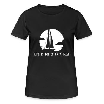 Segeln Leben Schöner Boot Geschenk Wind Jolle - Frauen T-Shirt atmungsaktiv - Schwarz - Vorne - AI Model Female 172 light (172cm)