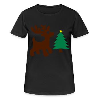 christmas day design - Women's Breathable T-Shirt - black - Front - AI Model Female 172 light (172cm)