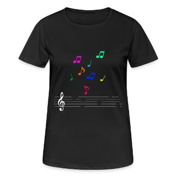Noten - Frauen T-Shirt atmungsaktiv - Schwarz - Vorne - AI Model Female 172 light (172cm)